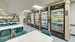 Smart Market fridges filled with fresh to go food options.