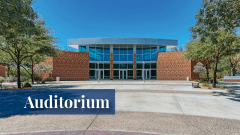 Exterior view of the Auditorium building at the Midwestern University Glendale, AZ campus.