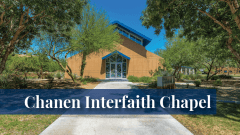 Exterior view of the Chanen Interfaith Chapel at the Midwestern University Glendale, AZ campus.