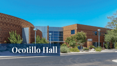 Exterior view of the Ocotillo Hall building at the Midwestern University Glendale, AZ campus.