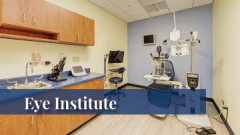 Exam room at the Midwestern University Eye Institute in Downers Grove, IL.