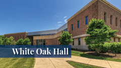 Exterior view of the White Oak Hall building at the Midwestern University Downers Grove, IL campus.