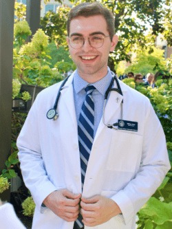 Student in white coat
