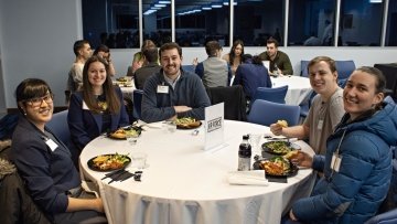 CCOM students attend a dinner to celebrate their military residency matches.