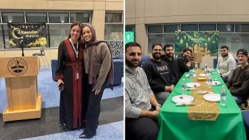 MWU faculty and students at Iftar Dinner.