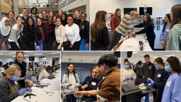 collage of volunteers and high school students