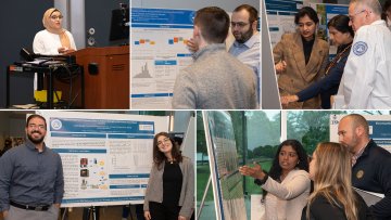 Collage of research day photos
