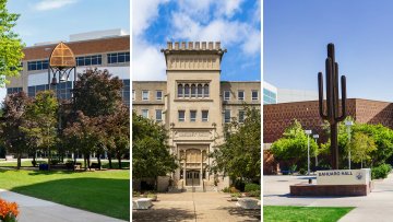 images of buildings from Midwestern and Bradley
