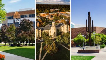 Photo collage of Midwestern University and Wheaton College