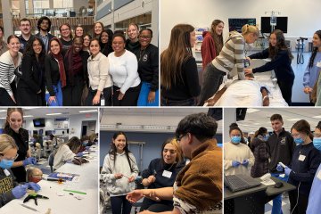 collage of volunteers and high school students