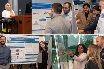 Collage of research day photos