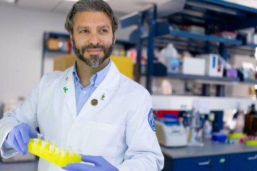 Dr. Scheetz in lab