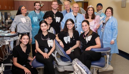 Group of dentists and students