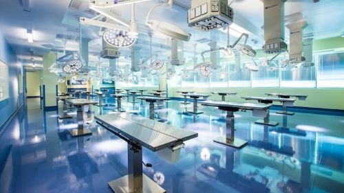 empty vet lab with equipment