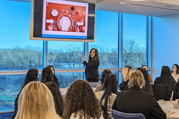 Pharmacy students learn about etiquette from Dr. Ana C. Quiñones-Boex