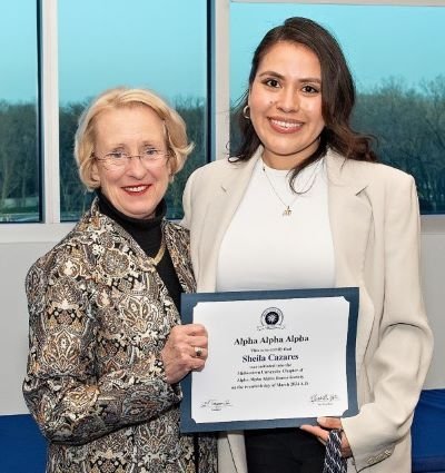 Sheila Cazares is inducted into the first-generation honor society.