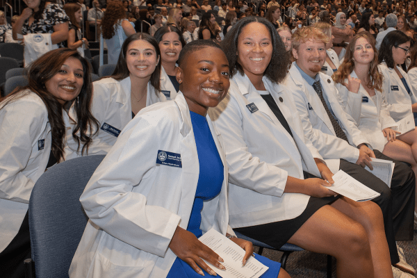 Downers Grove first-year students at their White Coat Ceremony.